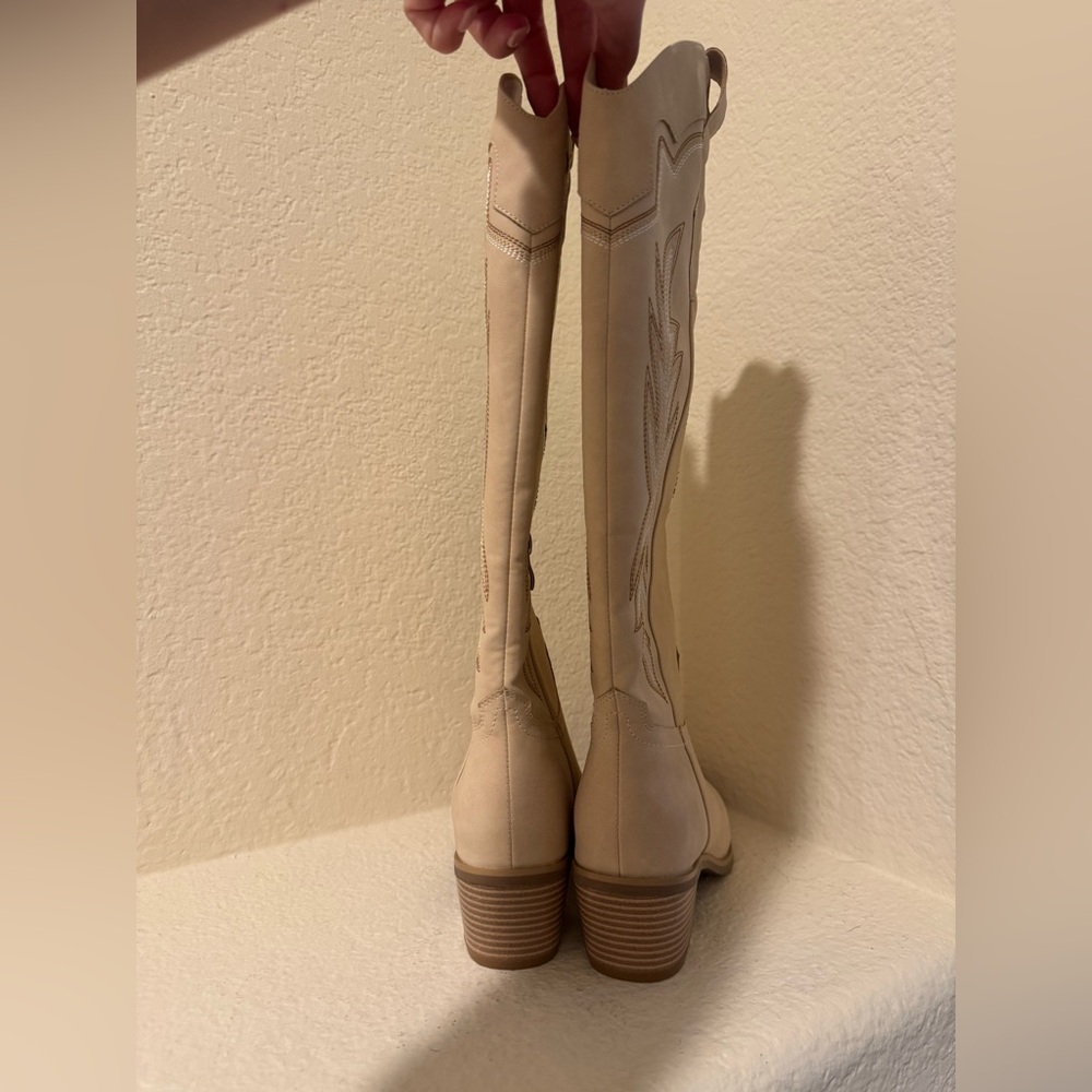 Women's Cuce Cream Dallas Cowboys Cowboy Boots NWT SIZE 8 - Picture 10 of 11
